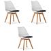 Sedia RIXK nera e bianca con gambe naturali x 3 - Foto miniatura 1