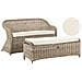 Panca Da Giardino Con Cuscino Susua 141 Cm Con Ottomana Rattan Naturale - Foto miniatura 2