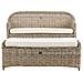 Panca Da Giardino Con Cuscino Susua 141 Cm Con Ottomana Rattan Naturale - Foto miniatura 3