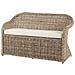 Panca Da Giardino Con Cuscino Susua 141 Cm Con Ottomana Rattan Naturale - Foto miniatura 6