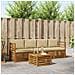 Set divani 5 pcs Naturale e Beige Legno di Acacia Massello - Foto miniatura 2