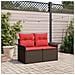 Divano da giardino con cuscino 141 x 62 x 69 cm polyrattan - Foto miniatura 2
