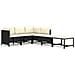 Set Divani Da Giardino 6 Pz Con Cuscini In Polyrattan Nero - Foto miniatura 1