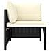Set Divani Da Giardino 6 Pz Con Cuscini In Polyrattan Nero - Foto miniatura 5