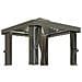 Gazebo con Tende e Stringa di Luci LED 3x3 m Grigio Talpa - Foto miniatura 1