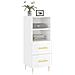 Credenza Bianco Lucido 34,5x34x90 Cm In Legno Multistrato - Foto miniatura 3