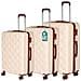 Set 3 Valigie Rigide Berlino Con Ruote Easy Roll Trolley Bagaglio Viaggio Beige - Foto miniatura 1