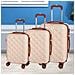 Set 3 Valigie Rigide Berlino Con Ruote Easy Roll Trolley Bagaglio Viaggio Beige - Foto miniatura 4