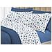 Completo Lenzuola Letto 100% Cotone Made Italy 3027 Disegno Dandy Piazza E Mezza Blu - Foto miniatura 1