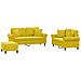 Set Di Divani 3 Pz Con Cuscini Giallo In Velluto - Foto miniatura 2