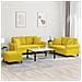 Set Di Divani 3 Pz Con Cuscini Giallo In Velluto - Foto miniatura 1