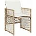 Set da Pranzo da Giardino  5 Pezzi con Cuscini Beige Polyrattan, Tavolo da Giardino  Nero 140x80x73 cm Vetro Temperato - Foto miniatura 6