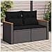 Divano da Giardino con Cuscini a 2 Posti Nero in Polyrattan - Foto miniatura 2