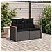 Divano da Giardino con Cuscini a 2 Posti Nero in Polyrattan - Foto miniatura 3