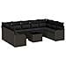 Set di divani da giardino 10 pezzi con cuscini Beige Polyrattan, Divano da giardino 2 posti con cuscini Nero Polyrattan - Foto miniatura 1