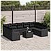 Set di divani da giardino 10 pezzi con cuscini Beige Polyrattan, Divano da giardino 2 posti con cuscini Nero Polyrattan - Foto miniatura 3