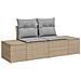 Set Divano da Giardino da 5 Pezzi con Cuscini Beige Polyrattan Acacia - Foto miniatura 4