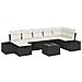 Set divano giardino 8 pezzi con cuscini in polyrattan nero - Foto miniatura 1