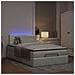 Pouf Letto con Materasso e LED Grigio Chiaro 120x190cm Velluto - Foto miniatura 3