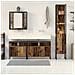Mobile da bagno con lavabo integrato in legno antico - Foto miniatura 4