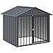 Casetta per Cani con Tetto Nero 117x103x102 cm Acciaio Zincato - Foto miniatura 1