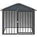 Casetta per Cani con Tetto Nero 117x103x102 cm Acciaio Zincato - Foto miniatura 3