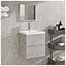 Mobile da Bagno con Lavabo e Specchio Grigio Cemento - Foto miniatura 2