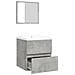 Mobile da Bagno con Lavabo e Specchio Grigio Cemento - Foto miniatura 6