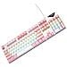 Tastiera Meccanica Cablata Retroilluminata Arcobaleno Interruttore Blu Hot-swappable 104 Tasti White+pink - Foto miniatura 1