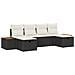 Set Divano da Giardino 6 pcs Nero 55 x 62 x 69 cm Poly Rattan - Foto miniatura 1