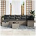 Set Divano da Giardino con cuscino 8 pcs Grigio Poly Rattan - Foto miniatura 3