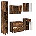 Set di mobili per il bagno 5 pcs Rovere fumo 30 x 35 x 192 cm - Foto miniatura 1