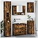 Set di mobili per il bagno 5 pcs Rovere fumo 30 x 35 x 192 cm - Foto miniatura 2