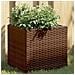 Fioriera da Giardino Marrone 36x30x32 cm in Polyrattan - Foto miniatura 2
