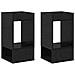 Tavolino 2 pcs Rovere Nero 30 x 30 x 56 cm Legno multistrato - Foto miniatura 1