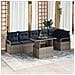 Set Divano da Giardino 7 pcs Grigio e Blu Navy polyrattan - Foto miniatura 2