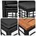 Set di divani da esterno 5 pcs Nero e Grigio scuro Poliestere - Foto miniatura 7