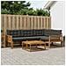 Set di divani da esterno con cuscino 5 pcs Naturale e Nero - Foto miniatura 2