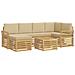 Set di divani da esterno 7 pcs Bianco e Beige Poliestere - Foto miniatura 1