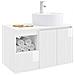 Set di mobili per il bagno 2 pz Bianco Lucido - Foto miniatura 3