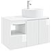 Set di mobili per il bagno 2 pz Bianco Lucido - Foto miniatura 1