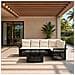 Set Divano da Giardino 6 pz Nero e Bianco Crema polyrattan - Foto miniatura 9