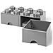 Contenitore Mattoncino 8 Bottoni 2 Cassetti Grigio - Foto miniatura 1