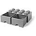 Contenitore Mattoncino 8 Bottoni 2 Cassetti Grigio - Foto miniatura 2