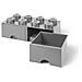 Contenitore Mattoncino 8 Bottoni 2 Cassetti Grigio - Foto miniatura 4