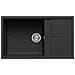 Lavello Unico 410 Granitek 86x50 cm 1 vasca con gocciolatoio Colore Nero 40 - Foto miniatura 1