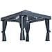 Gazebo con Tende e Stringa di Luci LED 3x3 m Antracite - Foto miniatura 1