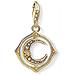 Ciondolo In Argento Sterling Placcato Oro Con Zirconi E Pietra Di Vetro E Spinello Sintetico, Luna, Oro - Foto miniatura 1