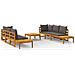 Set Divani Giardino 5 Pz Con Cuscini Grigio Scuro Legno Acacia - Foto miniatura 1