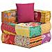 Pouf Modulare Con Cuscino In Tessuto Patchwork - Foto miniatura 5